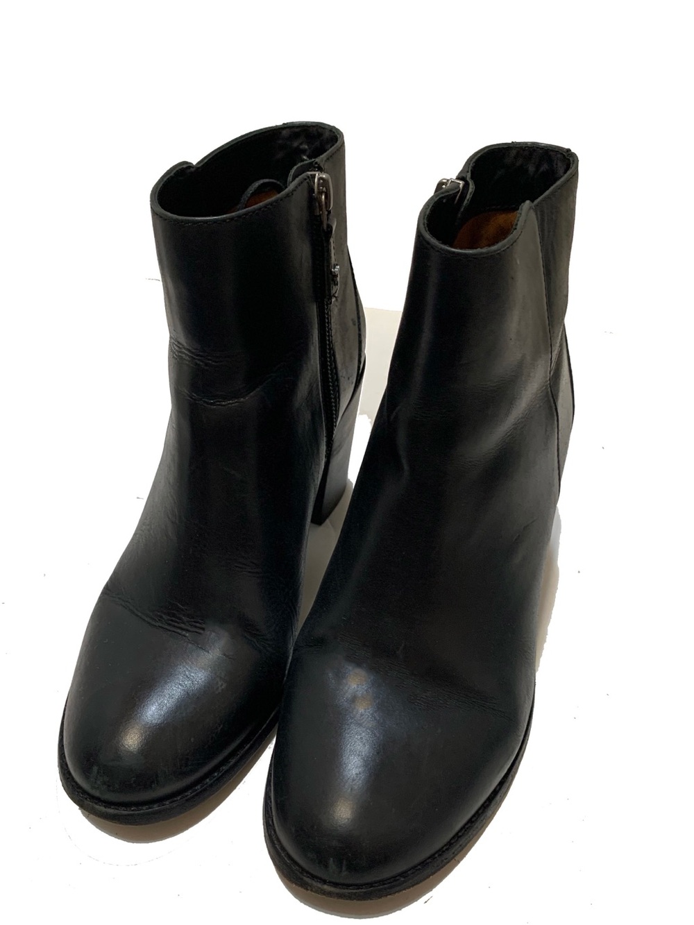 Trask Black Leather Ankle Boots - Smooth Zip Sides